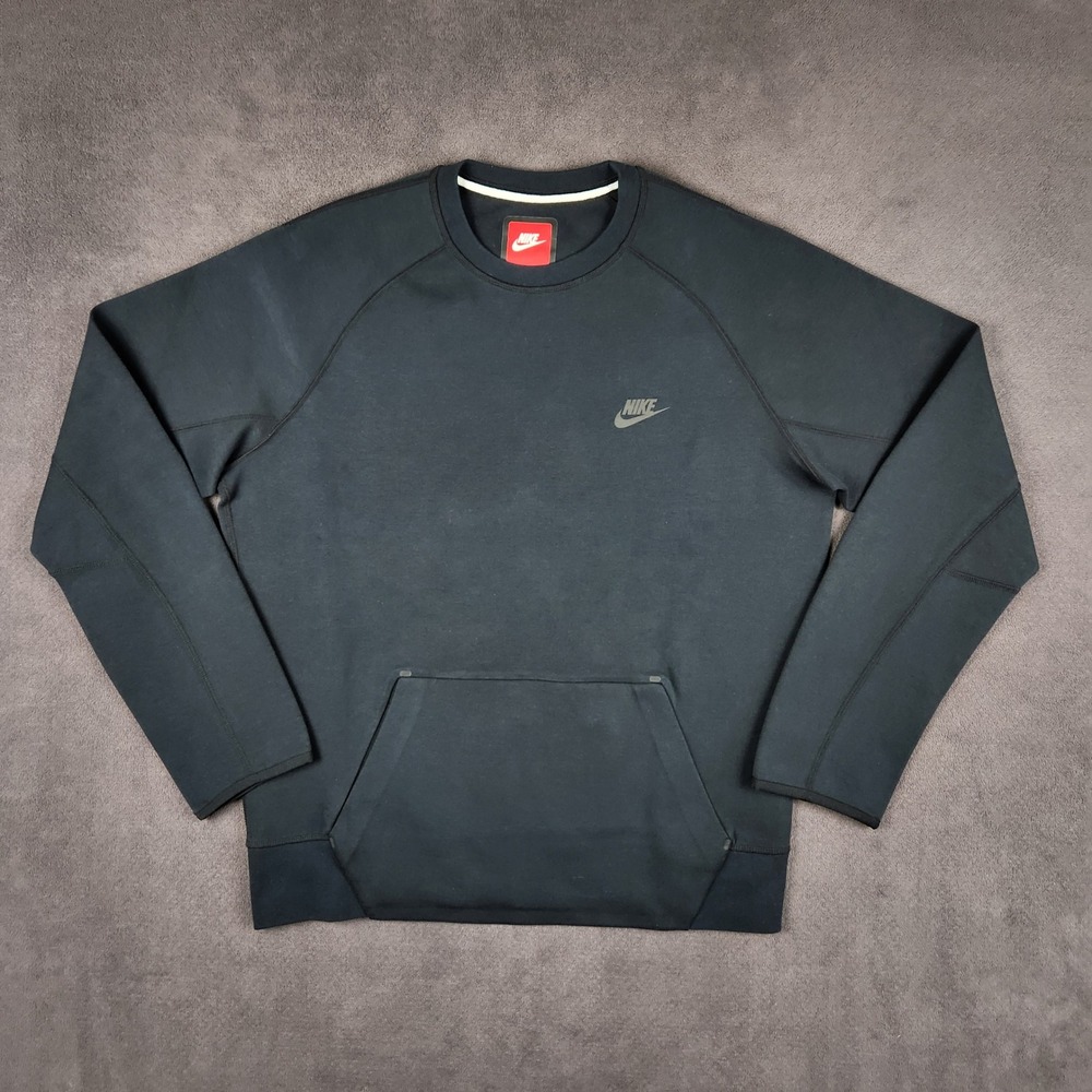 Nike‎ Tech Fleece Crewneck Sweatshirt Mens Medium Black Pullover 545163-010
